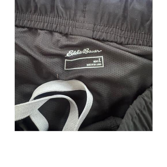 Eddie Bauer Mens Large Black Running Shorts Lined Drawstring - Picture 3 of 9
